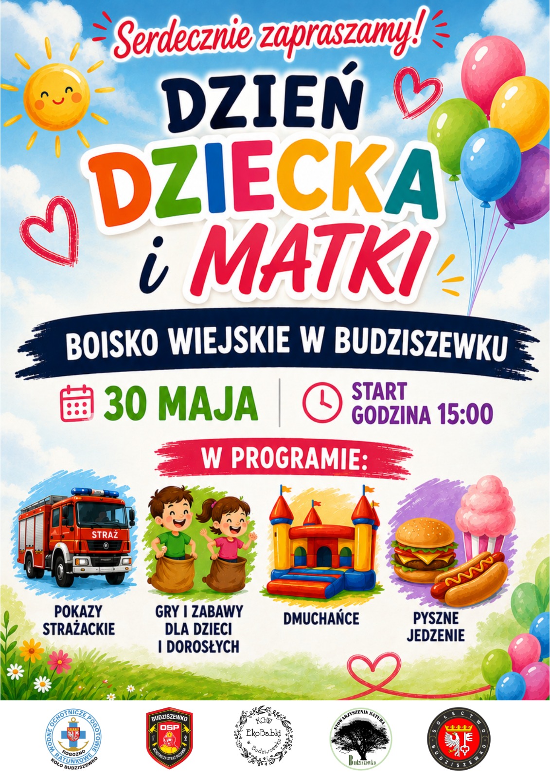 Zaproszenie na Dzień Dziecka i Matki w Budziszewku - Aktualności Sołectwo Budziszewko